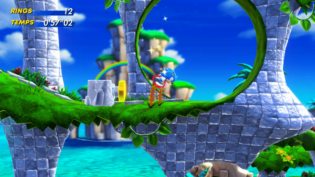 Sonic dans un monde verdoyant